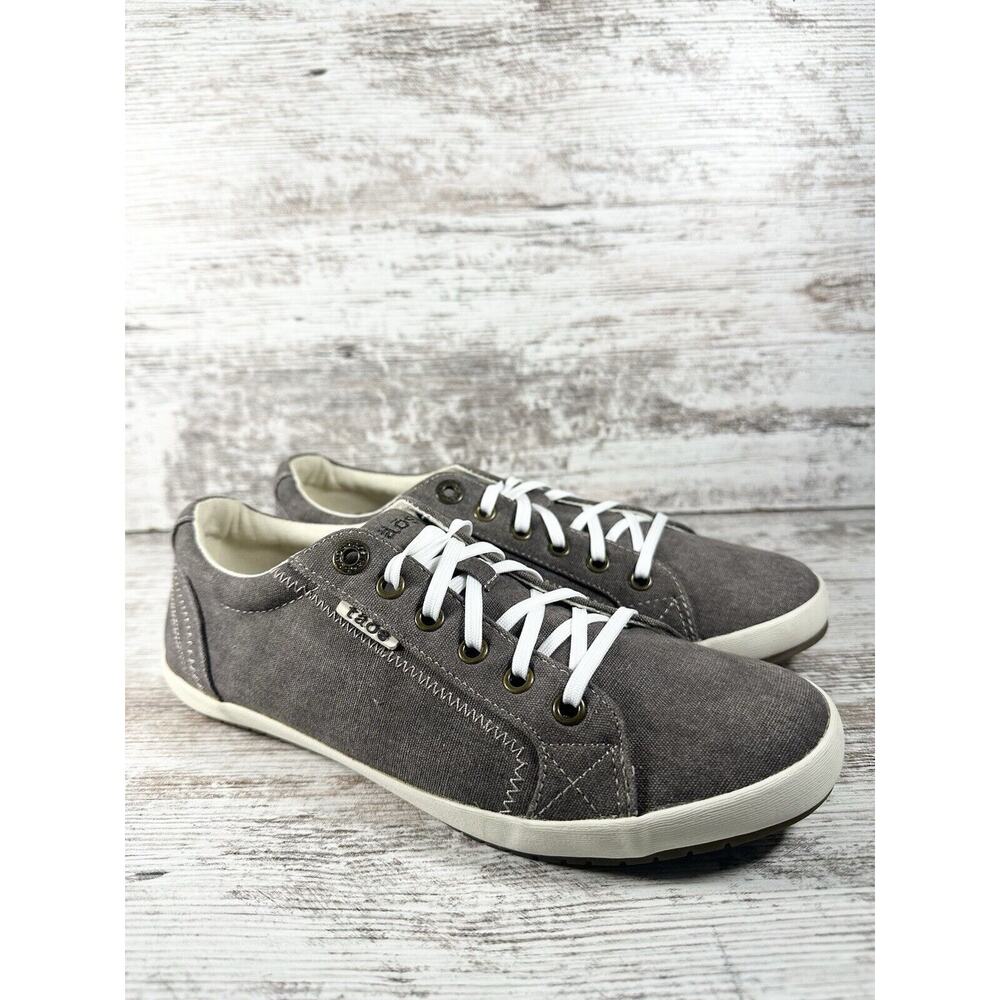 Women's Taos Star Gray Canvas Low Top Sneakers Sz 8.5